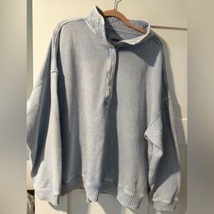 Aerie Oh Snap! Sweatshirt size XL color: cloud wash